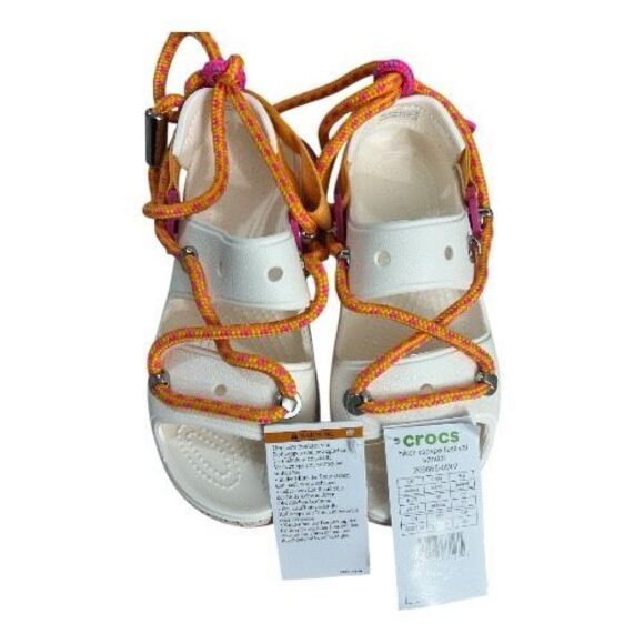 Crocs Hiker Xscape Festival Platform Sandals White Pink Women Size 6 Open Toe - Picture 8 of 14